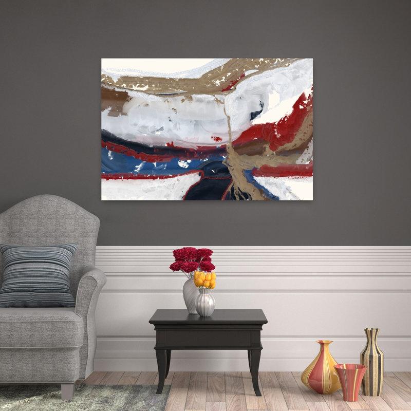 Art contemporain, art contemporain abstrait, H 32 po x l 48 po