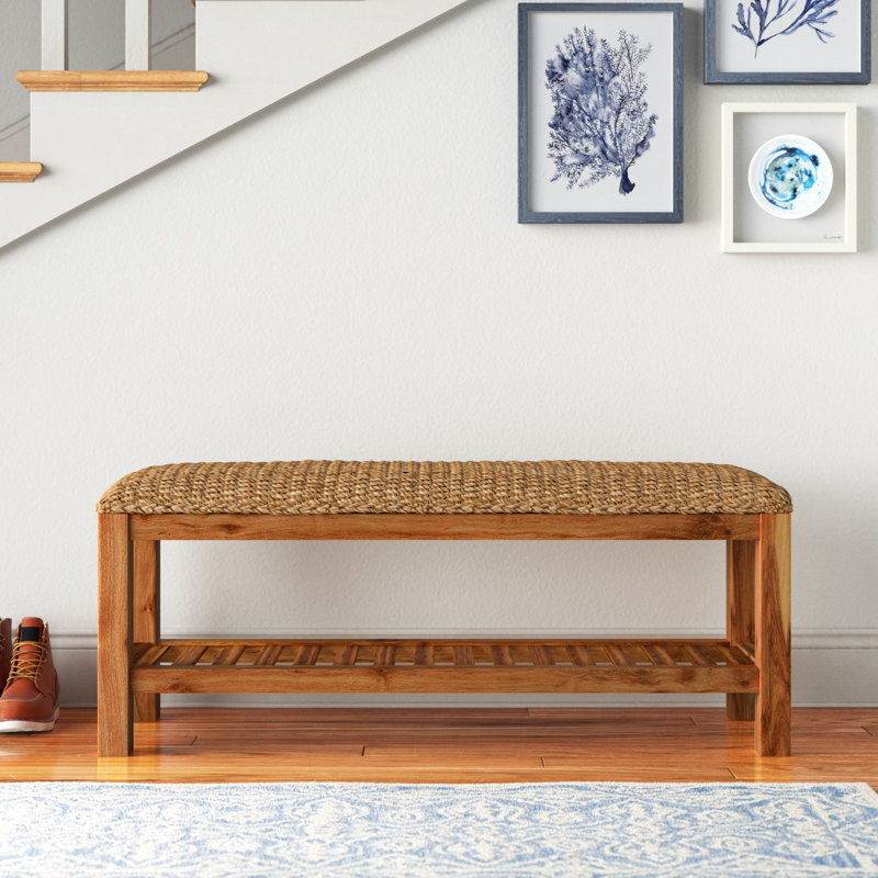 Banc de rangement en bois Bracy, Brun, Brun