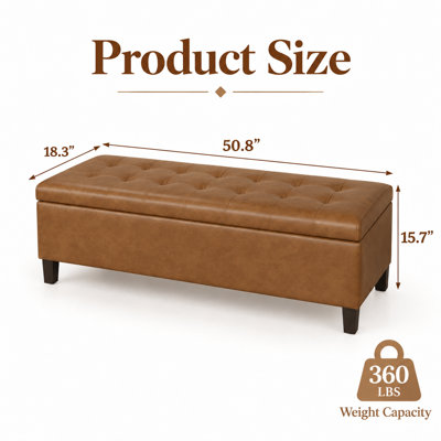 Loggins Faux Leather Storage Bench