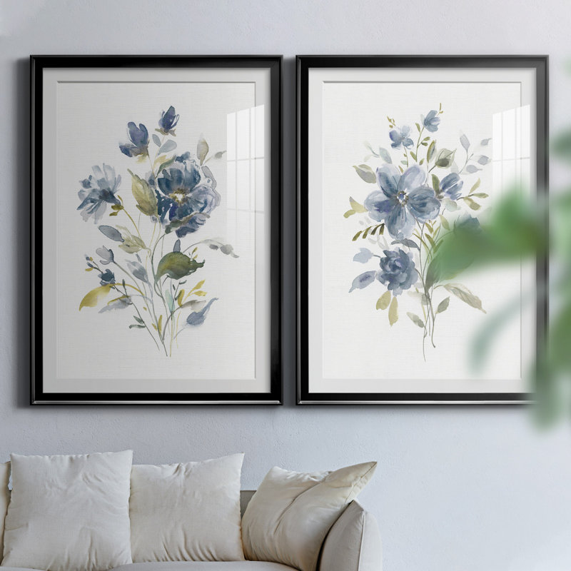 Linen Botanical I - ensemble de 2 reproductions, Black Paper, Blanc, H 73 po x l 26,5 po x P 1,5 po