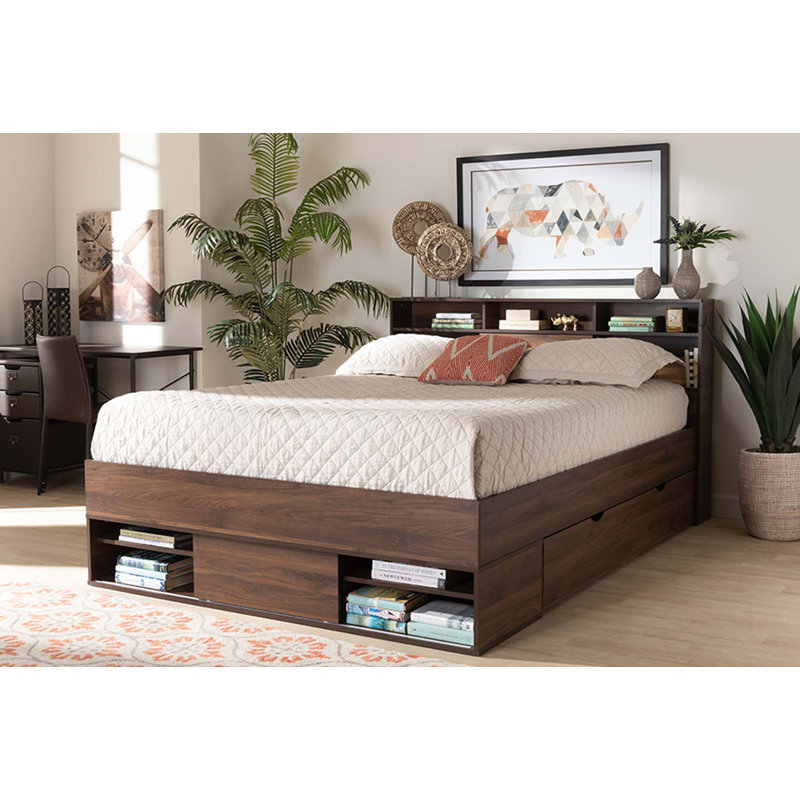 Ciceri Bookcase Bed with Drawers and Shelves