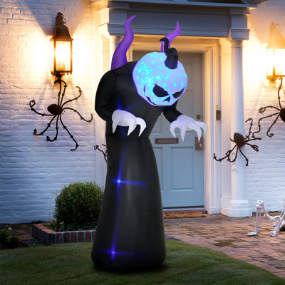 Outsunny 7ft Inflatable Halloween Ghost with Horns Outdoor LED Display