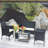 Patio Furniture Set Wicker Beige 4 Pc Rattan Outdoor Patio Cushioned Seat Sofa With Cushion-604827606