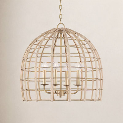 Almita 4 Light Rattan Dimmable Pendant