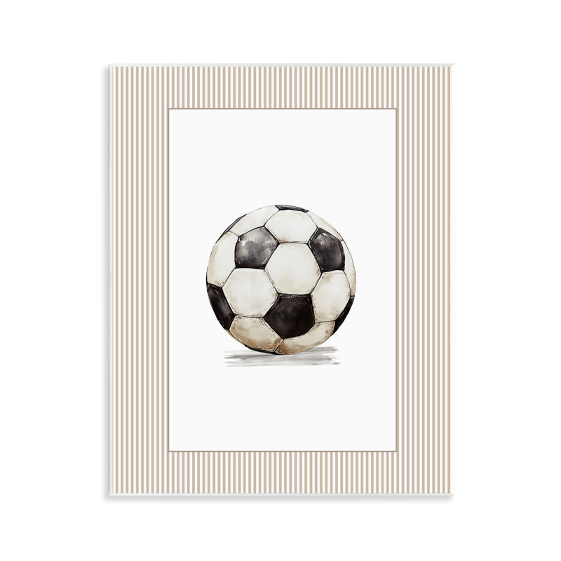 Plaque murale rétro avec ballon de soccer sportif, design par Christine Simpson Art