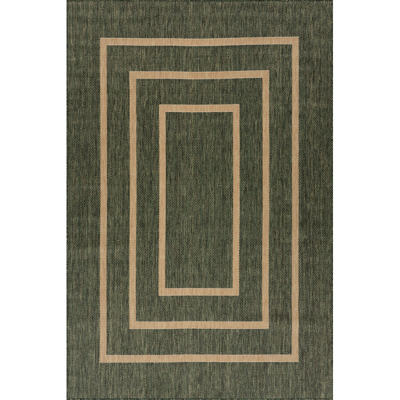  Tapis intérieur / extérieur Arissea, Rectangle 6 pi 7 po x 9 pi, Vert