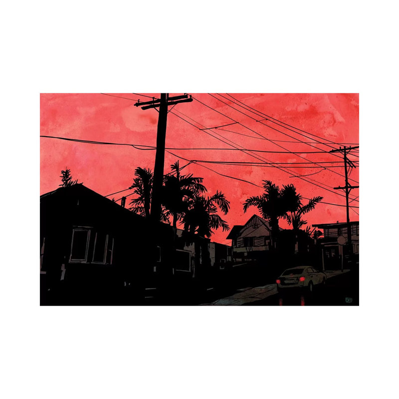 Red Sky by Giuseppe Cristiano - Wrapped Canvas Print, 20.32 cm H x 30.48 cm W