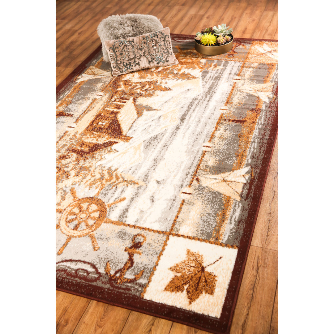 Blarwood Brown/Beige/Gray Area Rug Loon Peak® Rug 