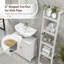 Armoire de rangement à piédestal, base de meuble-lavabo, armoire de salle de bain sous évier avec découpe en U et tablette interne réglable-114278903-114278902