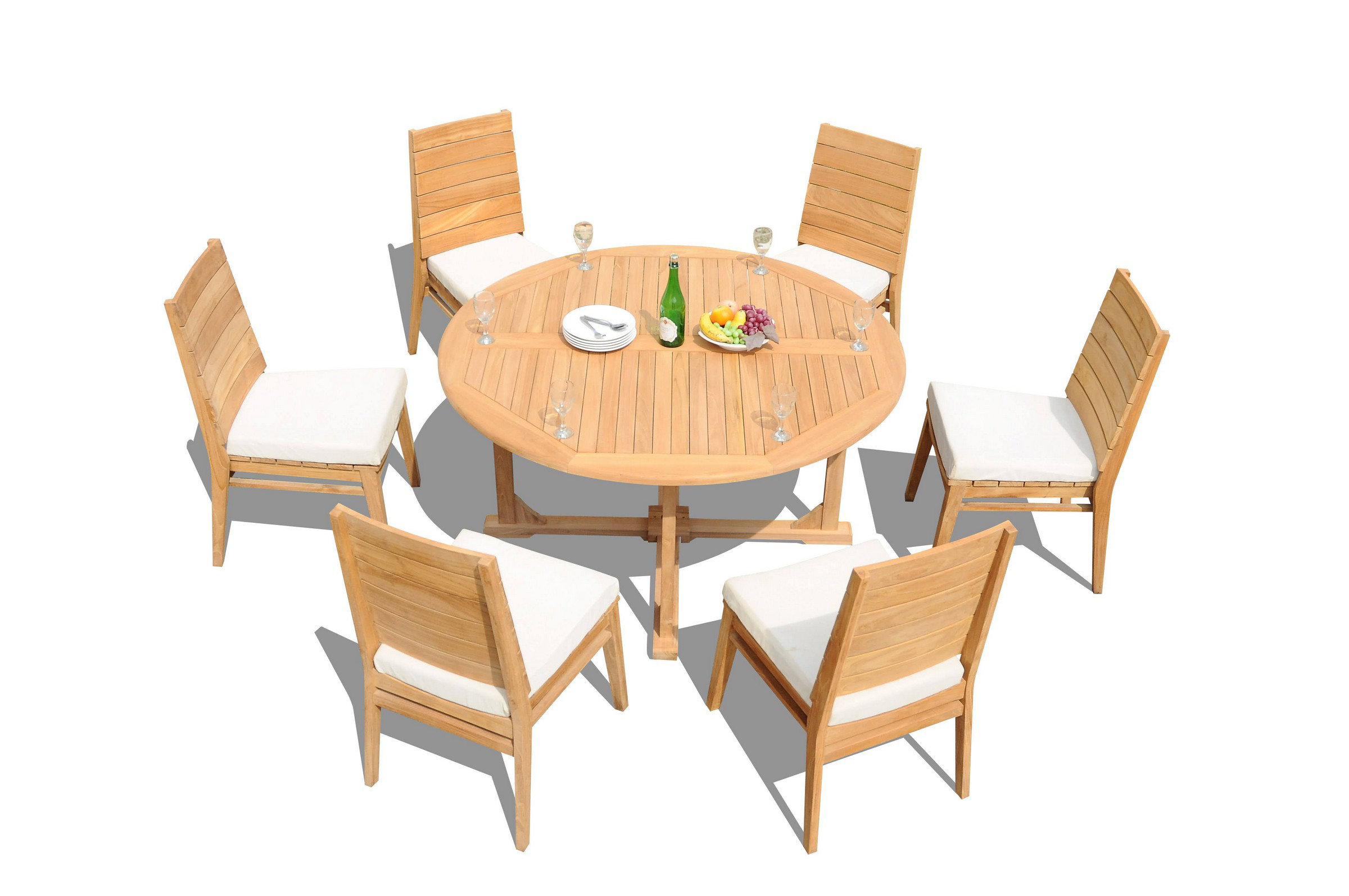 Teak Smith 8 - Person Round Teak Outdoor Dining Set - Wayfair Canada