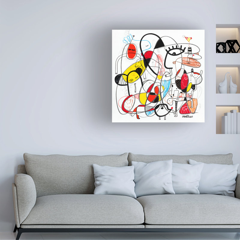 Peinture sur toile tendue «Poke the Joker» par Oodlies, H 35 po x l 35 po x P 2 po