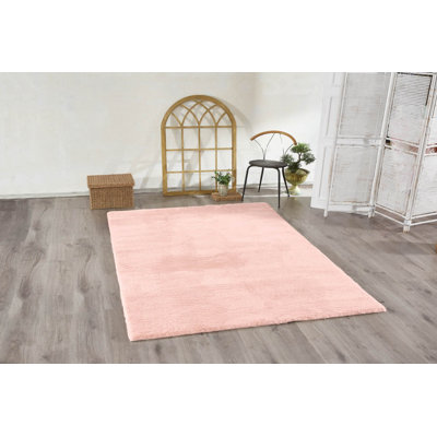 Luxurious Light Pink Carpet, 31.5 x 47.2 Inches | 100% Polyester, Soft & Durable | Vacuum Cleaner Friendly, Perfect for Living Room, Bedroom, & Playroom | Non-Machine Washable, Elegant Home Décor Solution