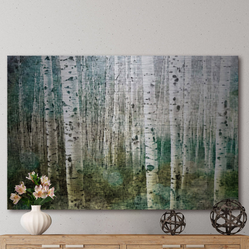 Reproduction d’art sur métal, "aspen green" par parvez taj, H 16 po x l 24 po x P 1,5 po
