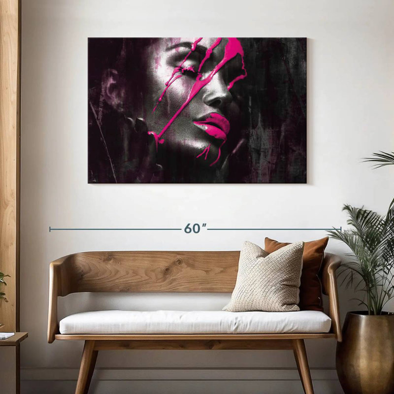 Goutte de peinture mauve Leisha, H 30 po x l 45 po