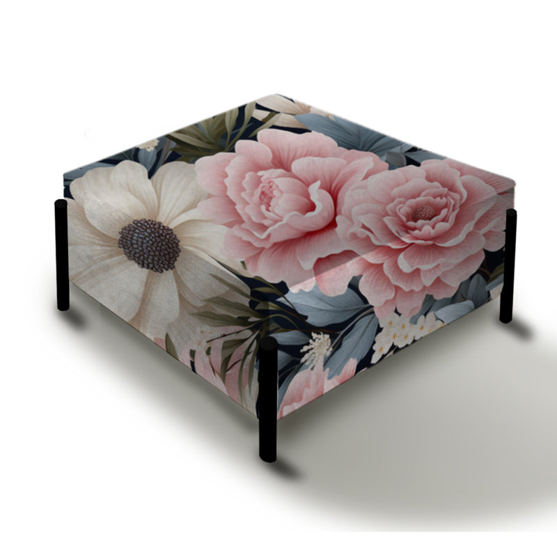 Boho Pastel Blooms Boho Motif II - Grand repose-pieds carré floral