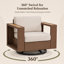Fauteuil de patio pivotant de 36,61 po de largeur avec coussin