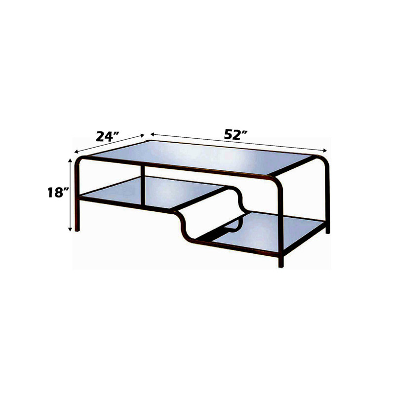 Mirrored & Gold Finish Coffee Table