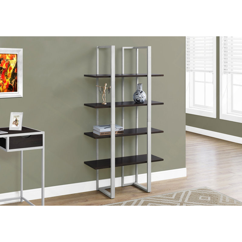 Bibliothèque, bibliothèque, étagère, bureau, chambre à coucher, contemporain, moderne, Espresso
