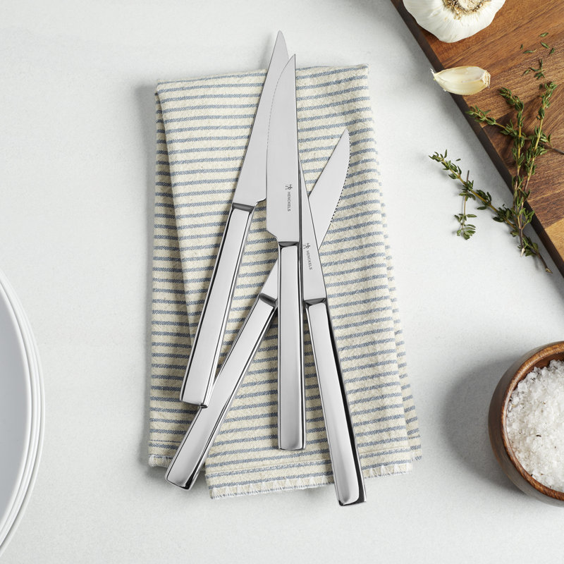 HENCKELS 4-Piece Polished Stainless Steel Serrated Steak Knife Set