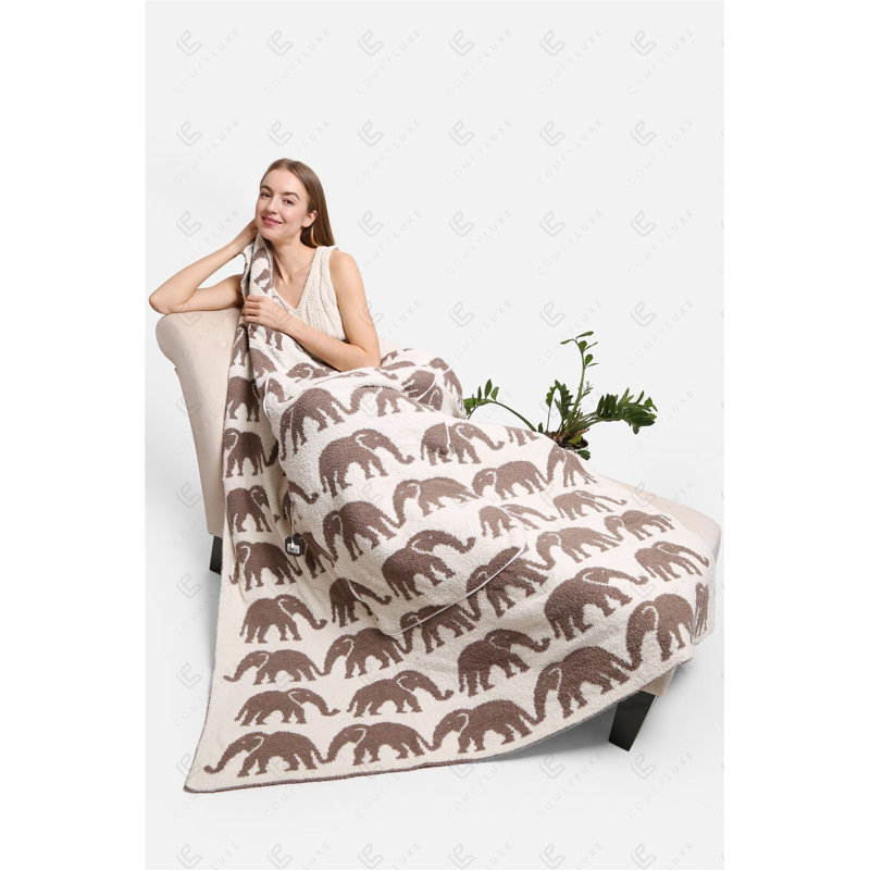 Coussin 2 en 1 Elephant, Beige