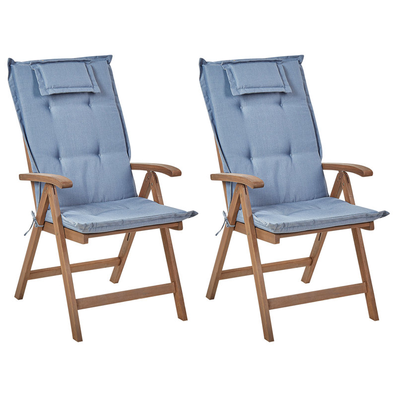 Bartonville Patio Dining Armchair with Cushion, Blue