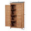 Grande remise extérieure en bois avec armoire à outils verticale en métal pour jardin