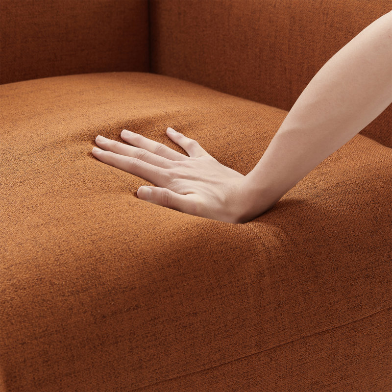 Tranay Accent Chair, Upholstered Single Chair for Home Bedroom Office, Brown Linen/Cotton