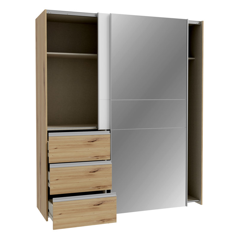 Kavalli 2 Sliding Wardrobe, Artisan Oak/White