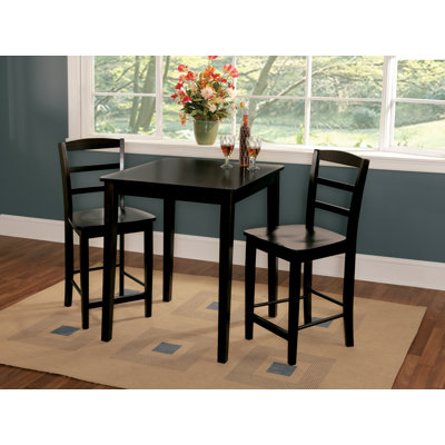 Chuyen 3 - Piece Counter Height Solid Wood Dining Set
