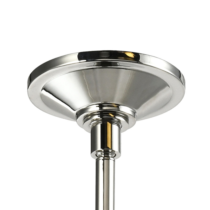 Luminaire suspendu simple à 1 lumière Farella, Nickel poli / noir brossé satiné