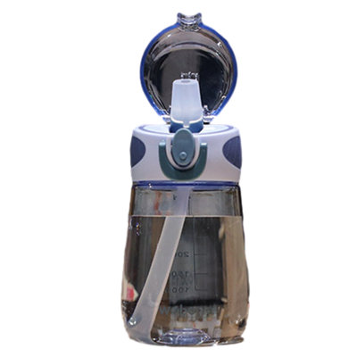 Bouteille d'eau Bouteille d'eau de sport de grande capacité avec gobelet en paille et gobelet plat avec bec plat gradué, plastique comestible, bouchon anti-fuites, pour salle de sport, Outdo