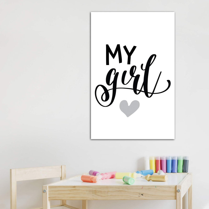 «My Girl», reproduction d'art textuel, H 40 po x l 26 po x P 1,5 po, Toile tendue, Pas de tapis