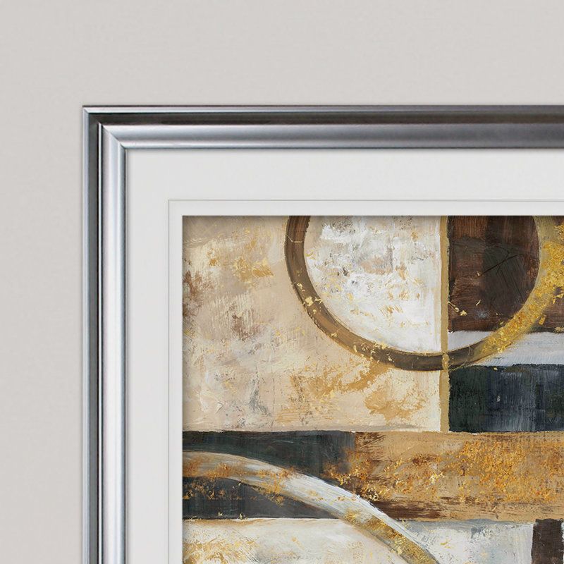 « interplay », reproduction de peinture à l’acrylique encadrée, Argent, H 30 po x l 40 po x P 1,5 po