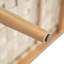 Causeuse d'extérieur en bois d'acacia de patio, durable et élégante avec coussins beiges et corde brun clair