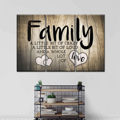 " Family Love Typography Multi Piece Canvas Print " by Faithinart 3 - Pieces