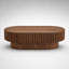 Table basse ovale moderne fabriquée à la main avec base piédestal robuste, table basse compacte à surface lisse compacte, table d'appoint multifonctionnelle