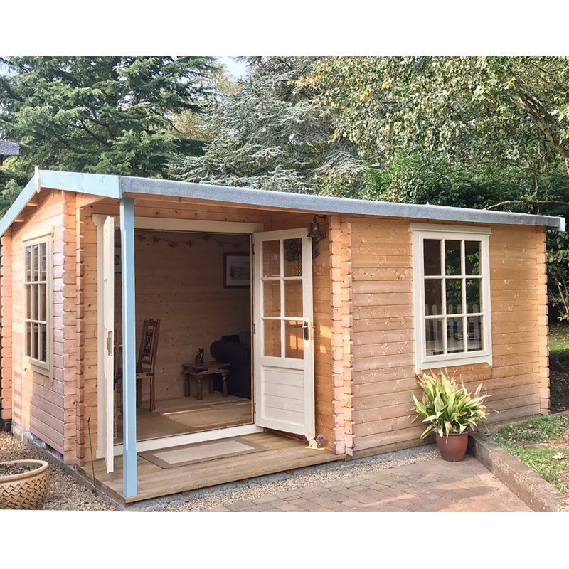 Caratunk 16 x 12 Ft Tongue and Groove Log Cabin, No