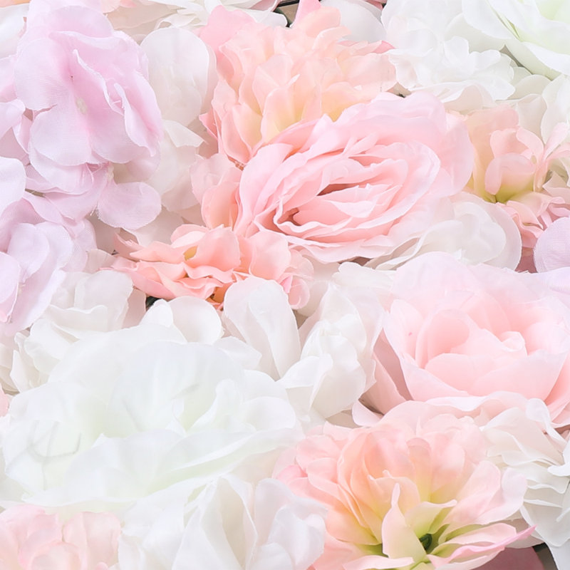 Panneau mural fleur artificielle, Rose / blanc / orange