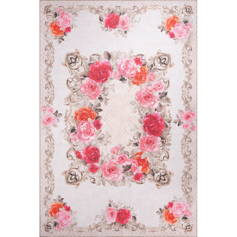 Tapis beige Ottilie, Rectangle 4 pi 8 po x 6 pi 3 po