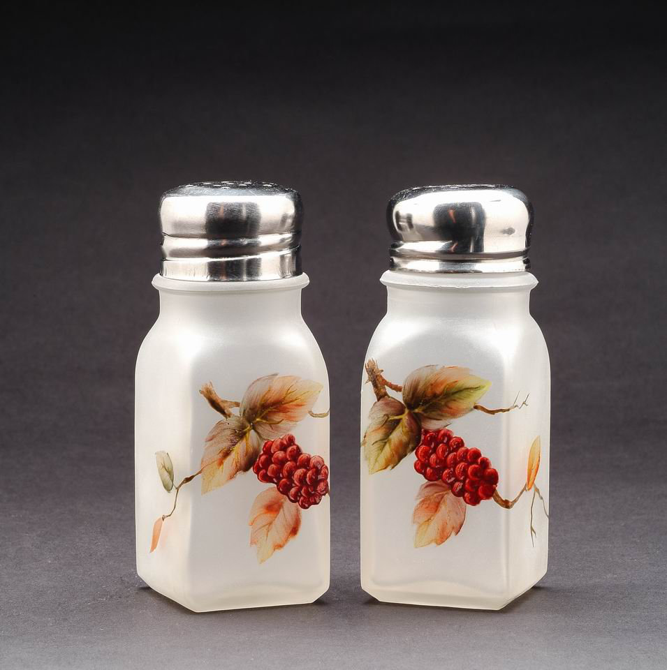 Cosmos Gifts Mulberry Glass Salt and Pepper Shaker Set Cosmos Gifts