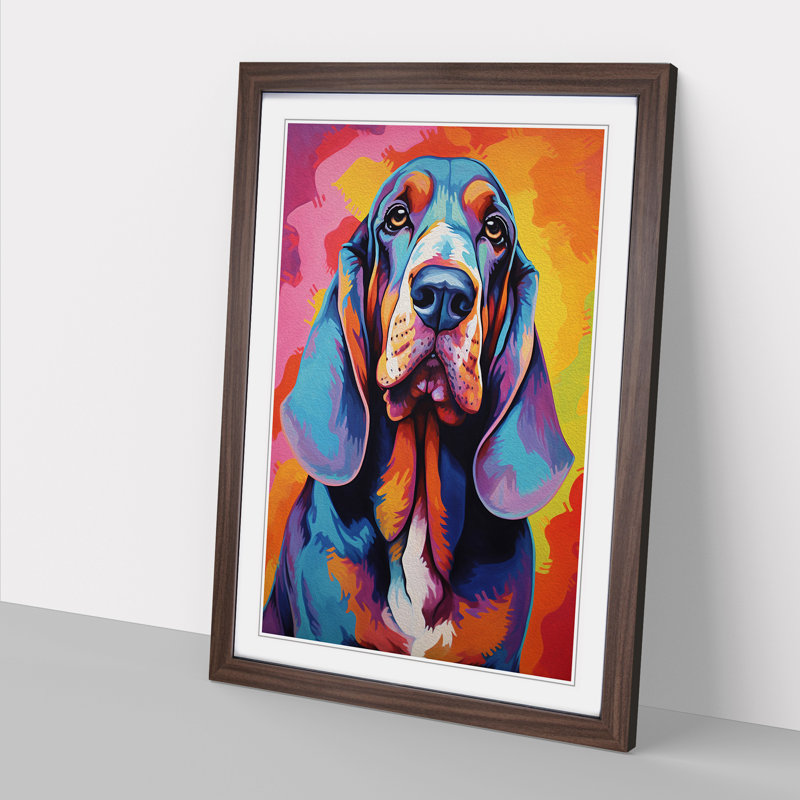 Single Picture Frame Print on Wood, Walnut Framed, 34cm H x 25cm W