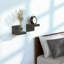 Paquet de 7 tablettes flottantes pour mur par Richerhouse, tablettes décoratives noires en plastique, mini avec 2 types d'installation