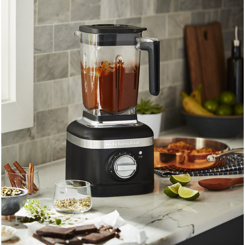 Mélangeur à vitesse variable KitchenAid® K400 avec pots de mélange et petits pots d'extension, Noir mat