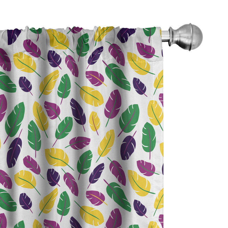 Carnival Floral Semi-Sheer Rod Pocket Curtain Panels, 28" x 84"
