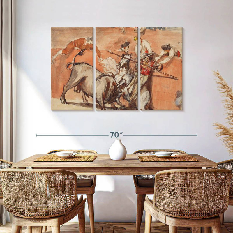 Brampt Bullfight 1865, 36" H x 57" W