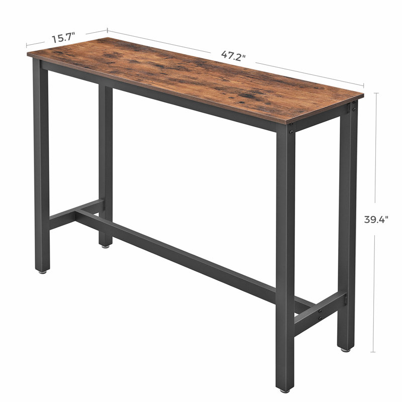 Riggle Metal Base Dining Table, 39.4'' H x 47.2'' L x 15.7'' W