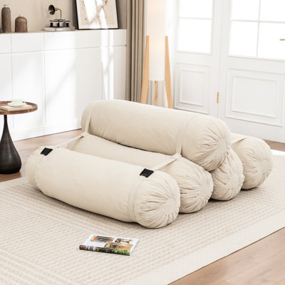 Corduroy Multi - Person Lazy With 5 Pillows For Comfortable Watching Tv In Office And Dormitory Beige Adjustable Floor Relaxation Small Apartments Dormitories