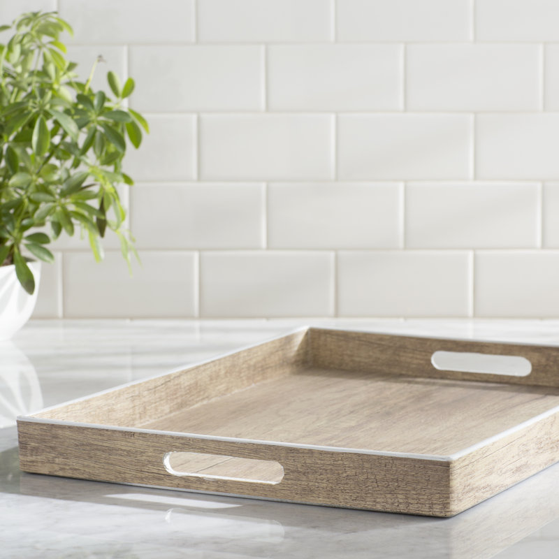 Plateau de table basse en peuplier Nieman, blanc