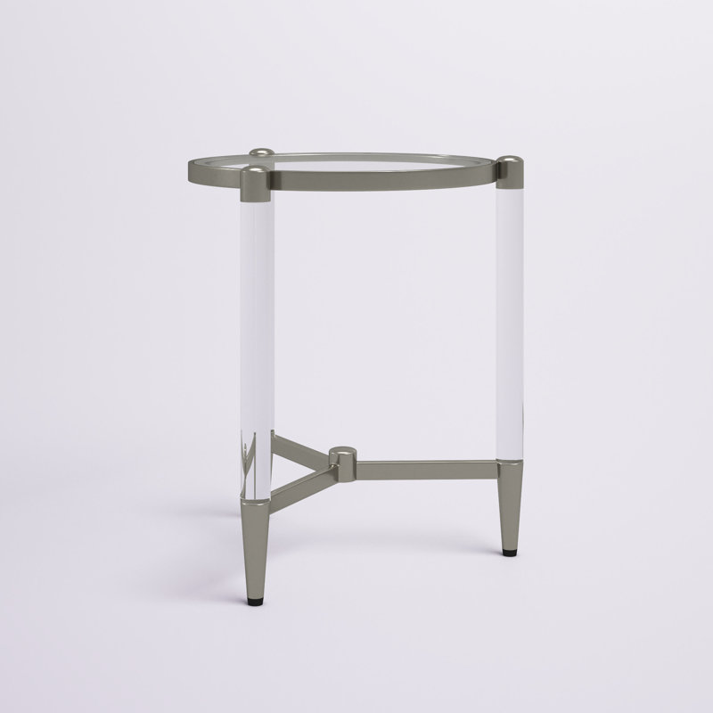 Table de bout en verre à 3 pieds