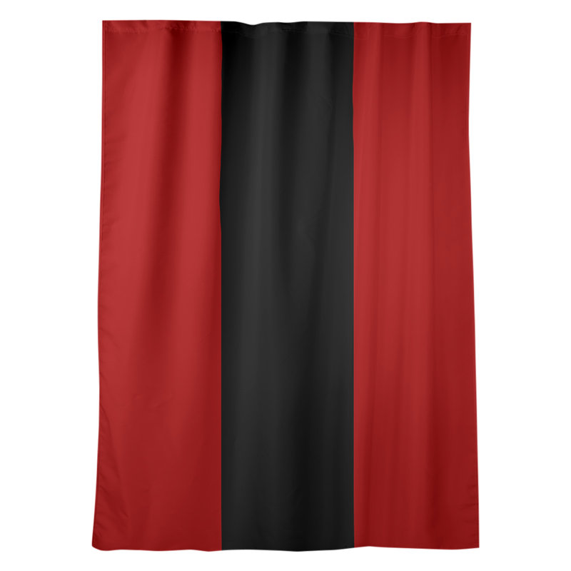 Panneau de rideau simple occultant avec passe-tringle footing stripes San Francisco, Rouge / Noir
